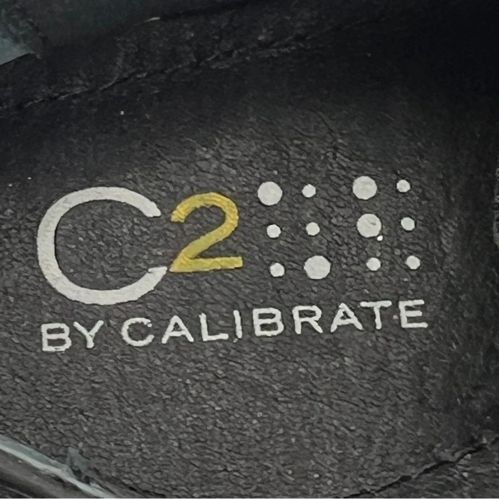 C2 By Calibrate Black Leather Lace Up Dress Shoes Size 9 1/2 Toddler Boy’s